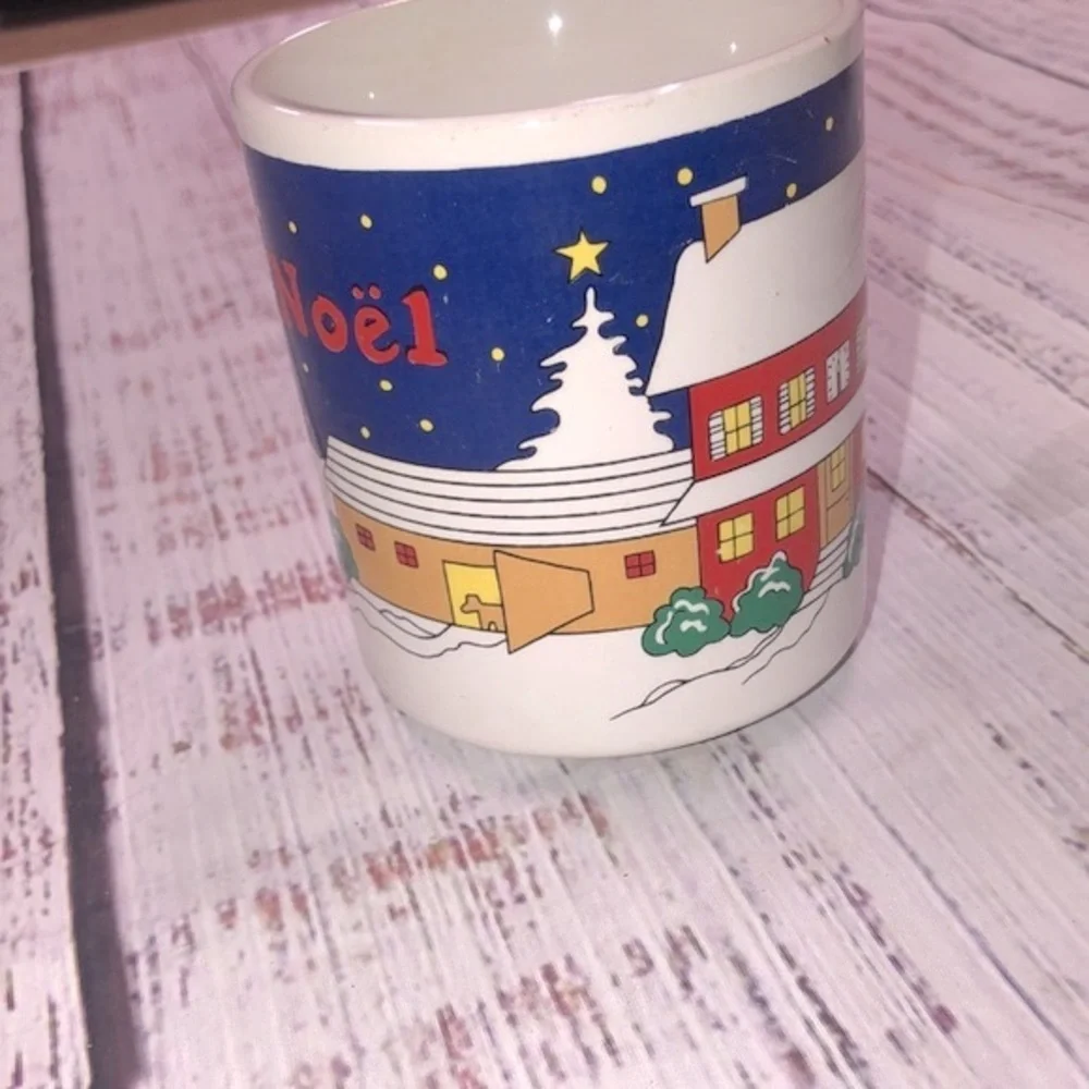 Vintage Santa Joyeux Noel Christmas coffee mug